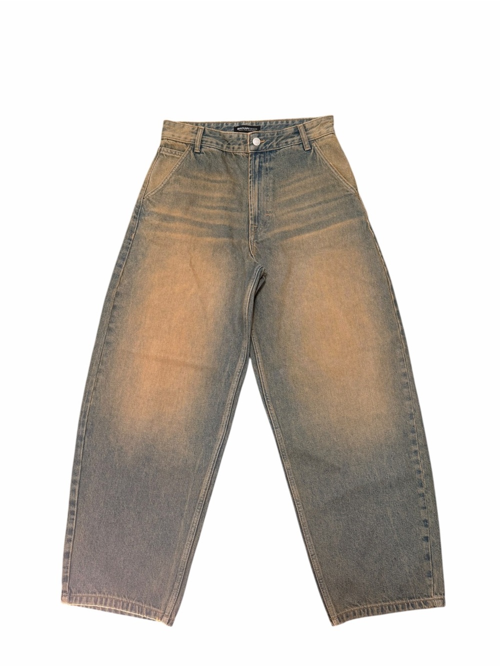 Baykan Denim Mud-Wash Barrel/Balloon Leg Jeans